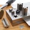 The Beadsmith Steel Disc Cutter Set Includes 4 Punches & Die. Tool for Cutting Corners from: 1/4", 1/2" & 1" Curves & 3/16" x 3/4" Oval Slot Punch. Use Soft Metal Sheet up to 20-24 Gauge & Thinner